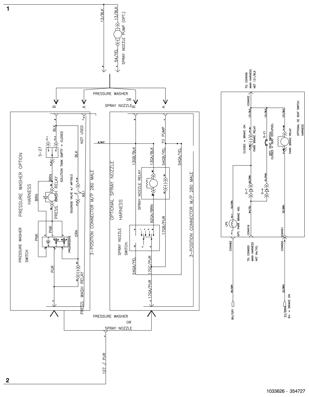 Tennant M30 Diesel electrical schematic, (000000- 001544), sheet 6, manual page 139