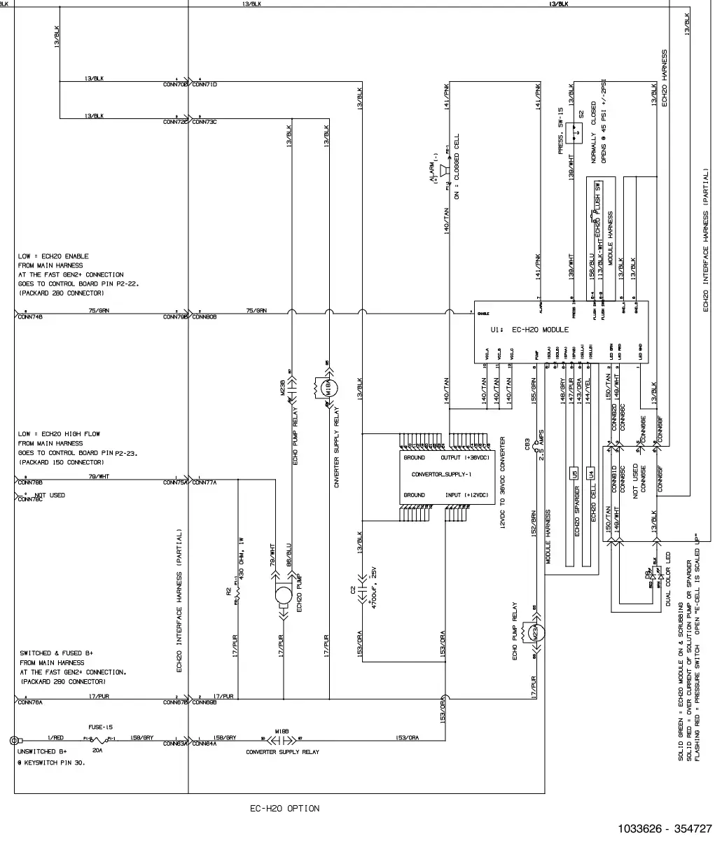 Tennant M30 Diesel electrical schematic, (001545- 003999), sheet 7, manual page 147