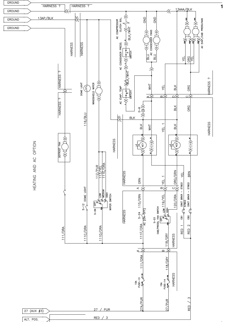 Tennant M30 Diesel electrical schematic, (001545- 003999), sheet 5, manual page 145