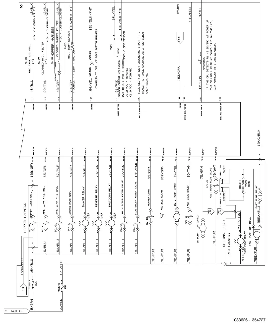 Tennant M30 Diesel electricalschematic,(004000-), sheet 4, manual page 151