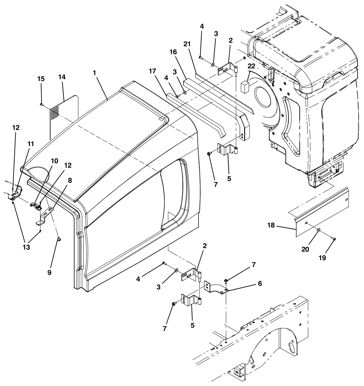 Tennant M30 Diesel enginecovergroup drawing, manual page 30