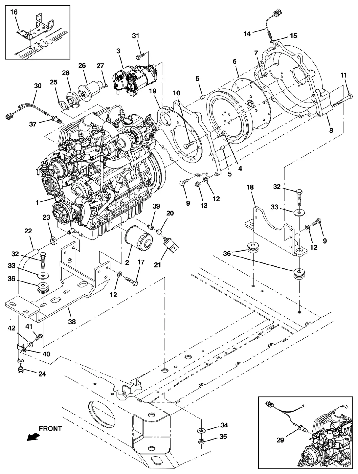 Tennant M30 Diesel engine and mount group diesel drawing, manual page 32