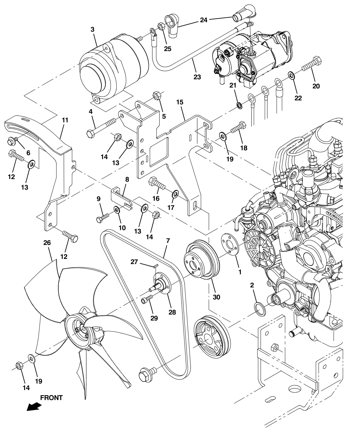 Tennant M30 Diesel engine alternator group, diesel drawing, manual page 40