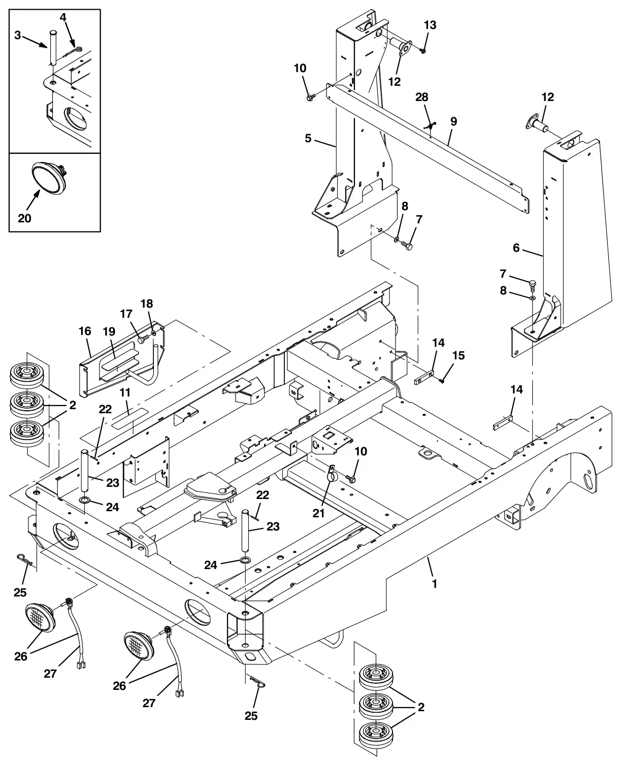 Tennant M30 Diesel mainframegroup drawing, manual page 16