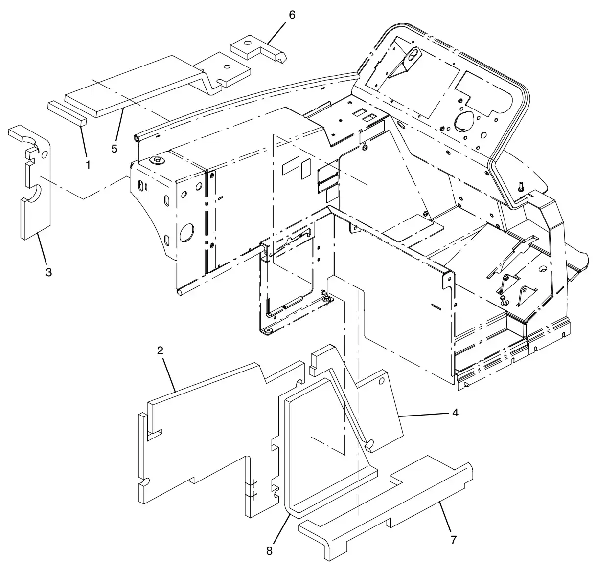Tennant M30 Diesel operator station insulation group drawing, manual page 20