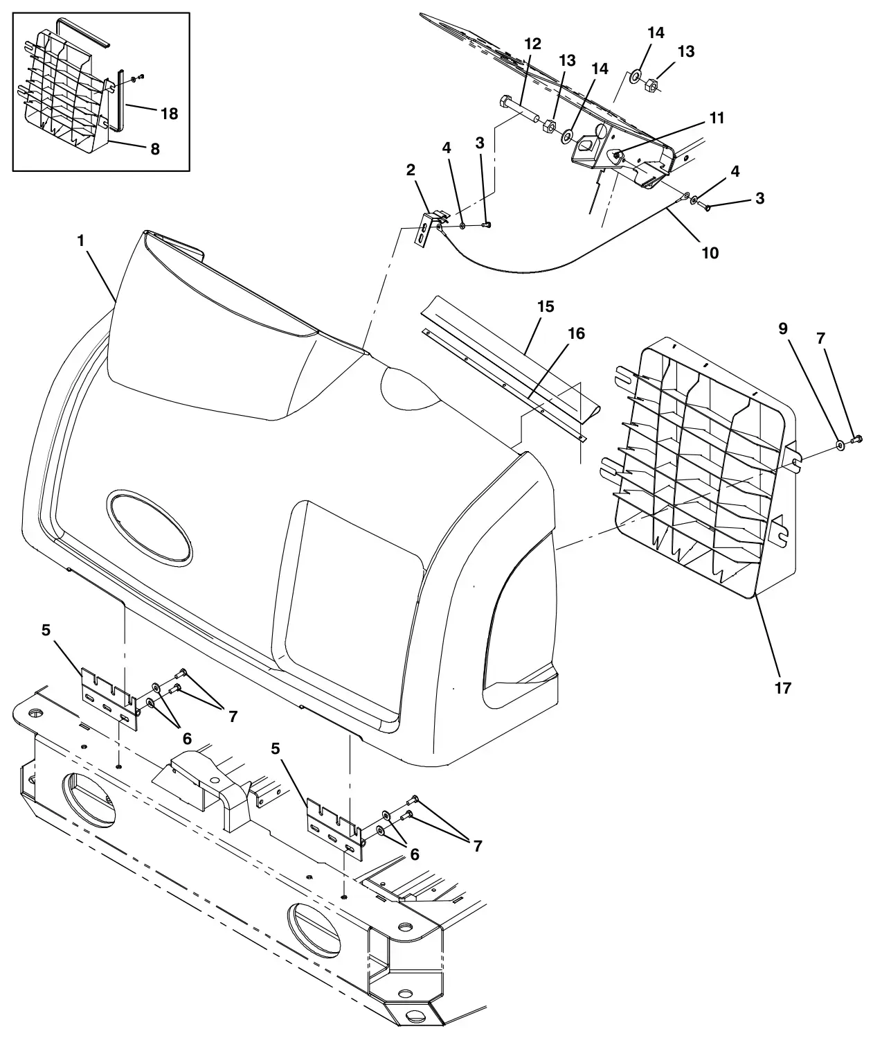 Tennant M30 Diesel frontcovergroup drawing, manual page 28