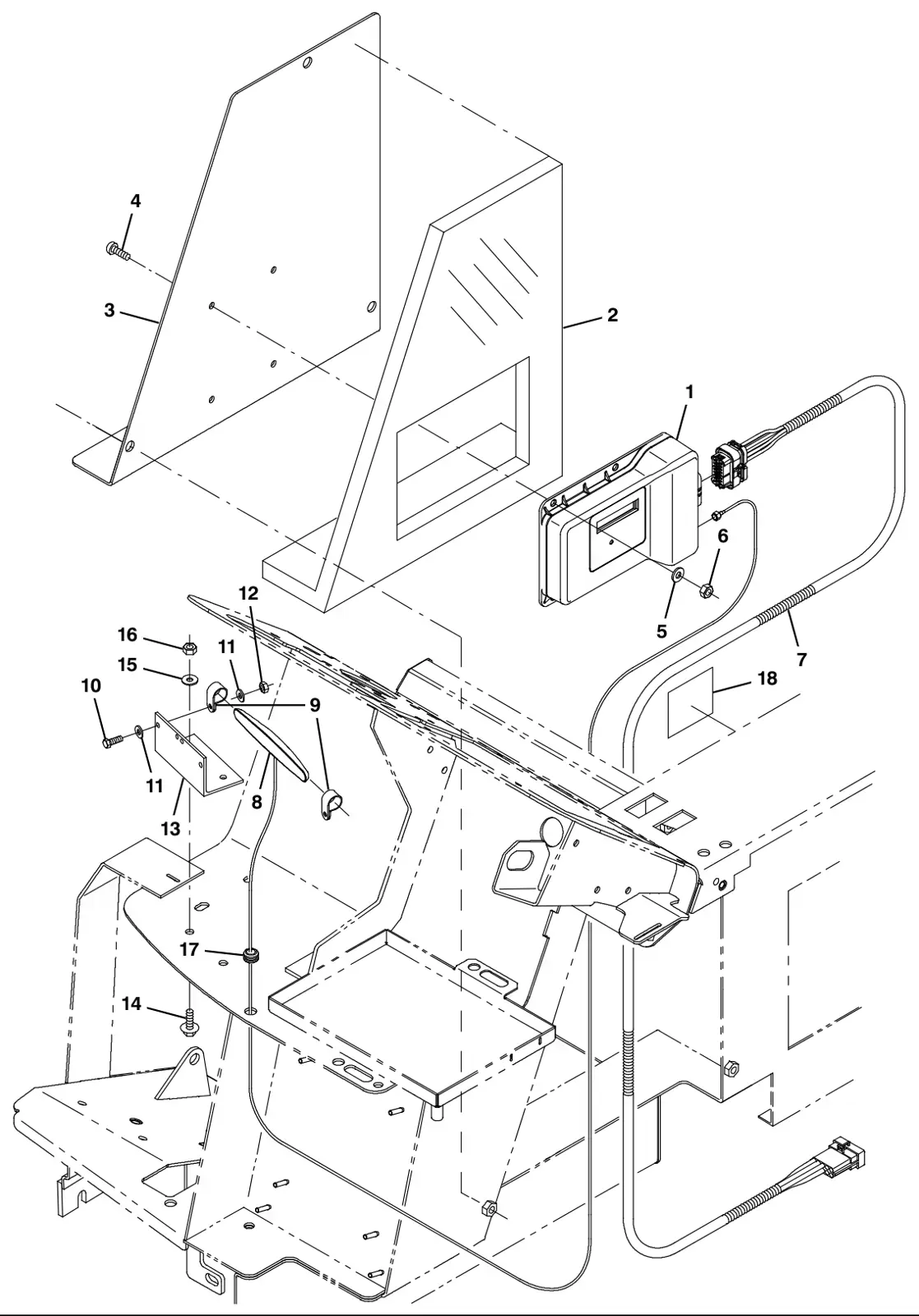 Tennant M30 Diesel telemetry group (option) drawing, manual page 3-46