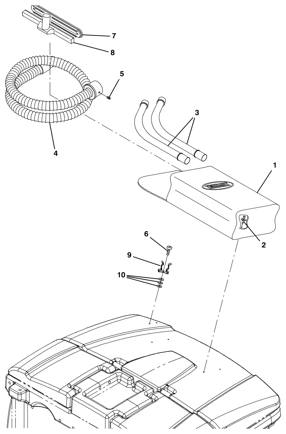 Tennant M30 Diesel vacuum wand kit (option) drawing, manual page 3-48