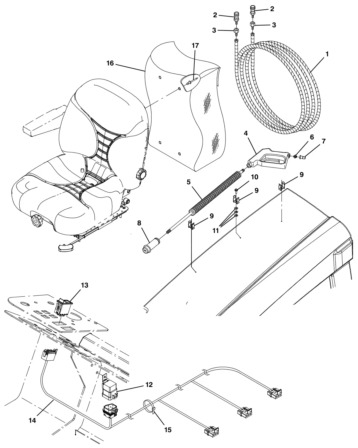 Tennant M30 Diesel pressure washer mount group (option) drawing, manual page 3-52