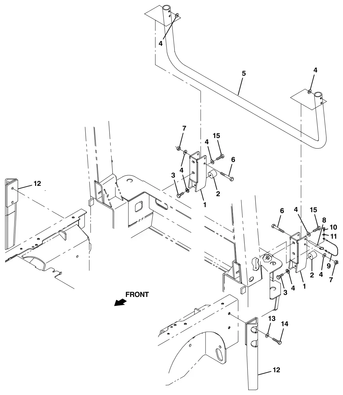 Tennant M30 Diesel squeegee guard kit (option) drawing, manual page 3-62