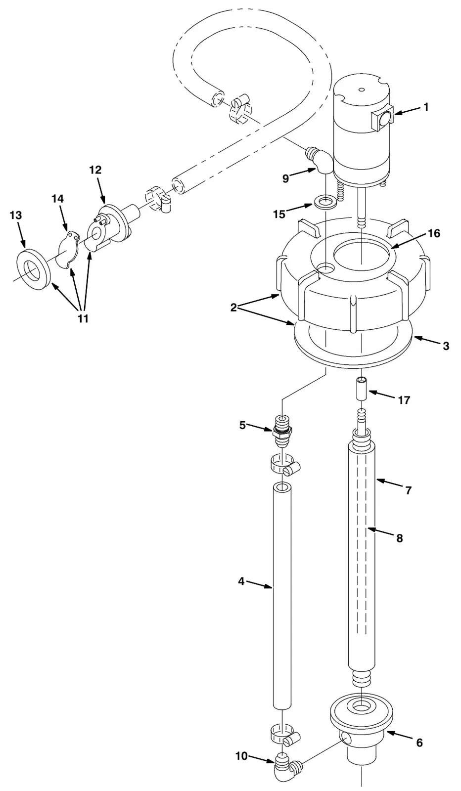 Tennant M30 Diesel extended scrub pump breakdown, 1021210 (component breakdown) drawing, manual page 4-2