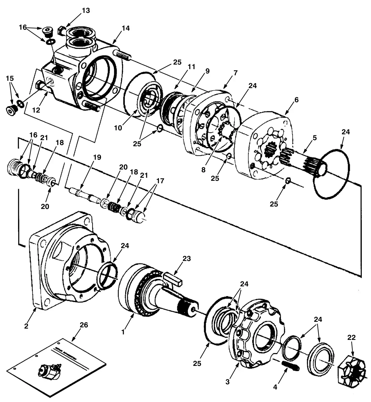 Tennant M30 Diesel hydraulic motor breakdown, 379609 (component breakdown) drawing, manual page 4-4