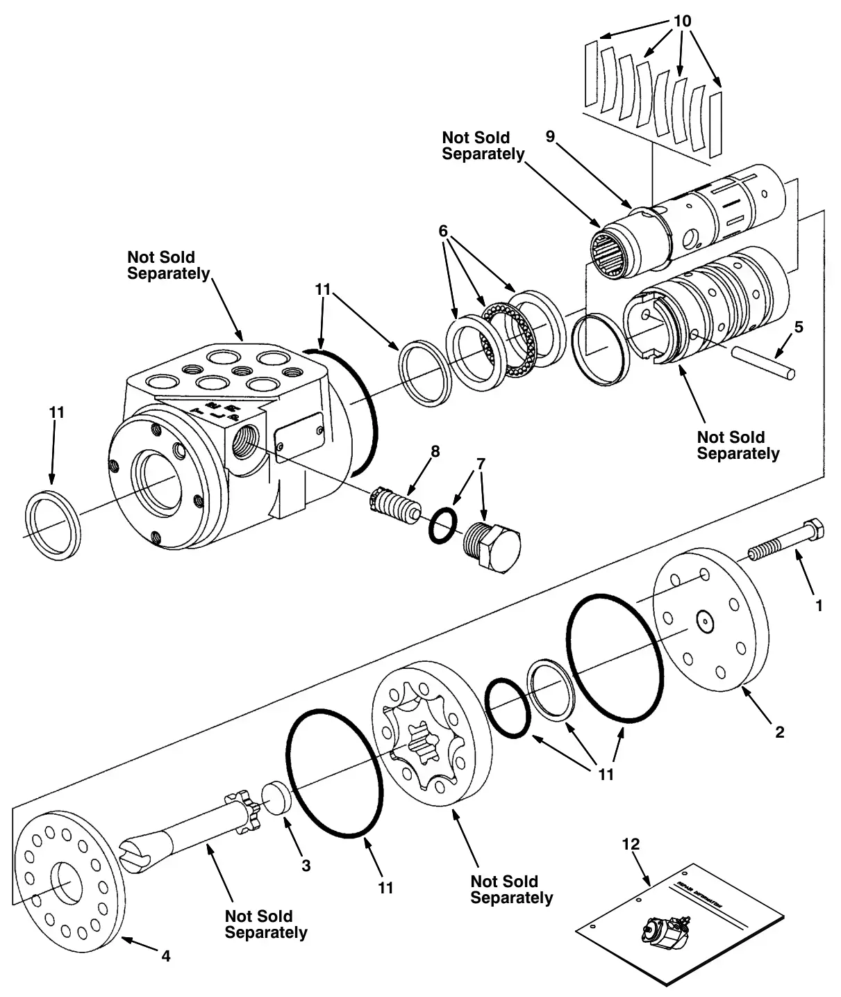 Tennant M30 Diesel hydraulic steering valve breakdown, 1024260 (component breakdown) drawing, manual page 4-12