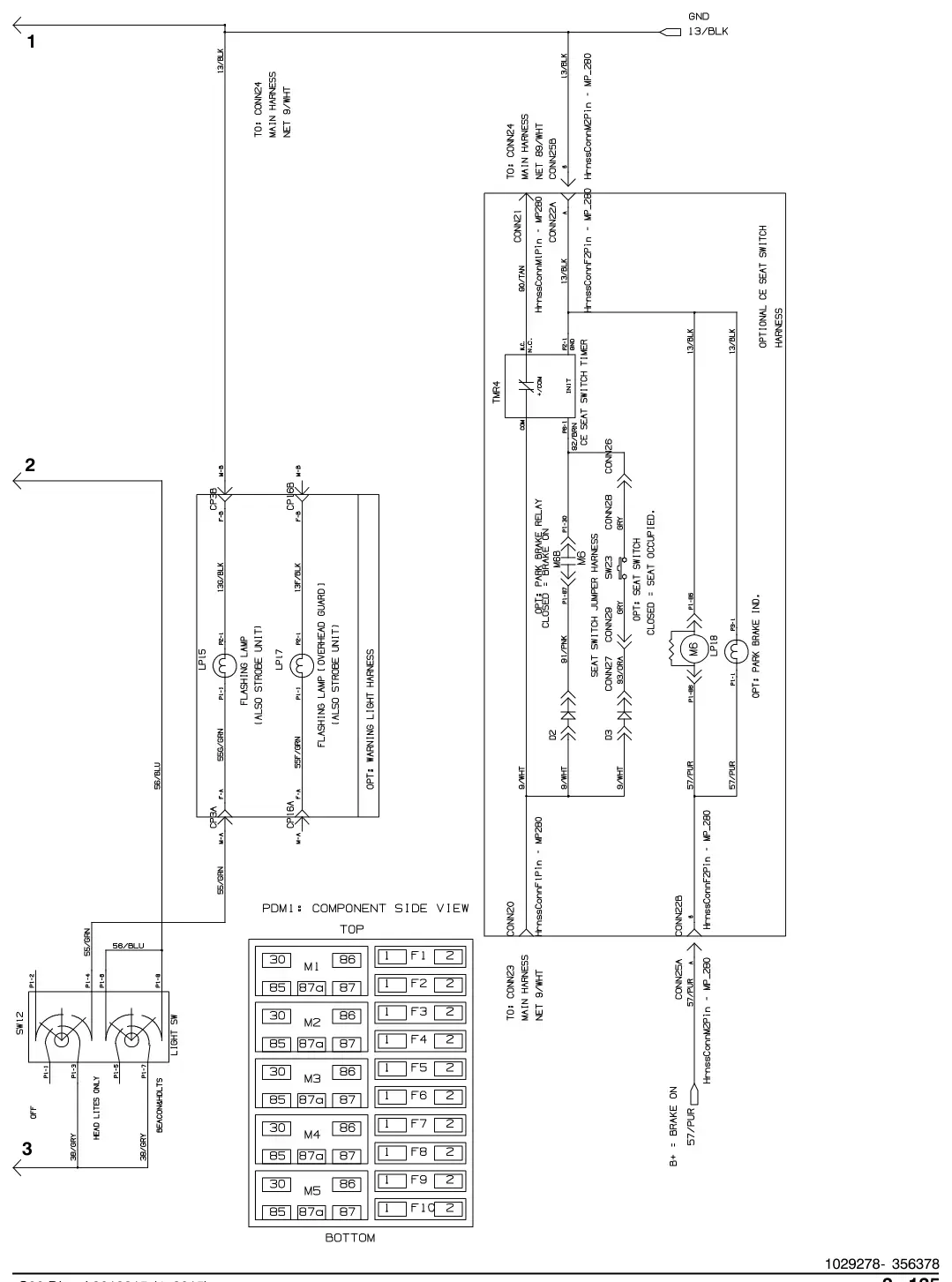 Tennant S30 Diesel electrical schematic, s30, sheet 4, manual page 137