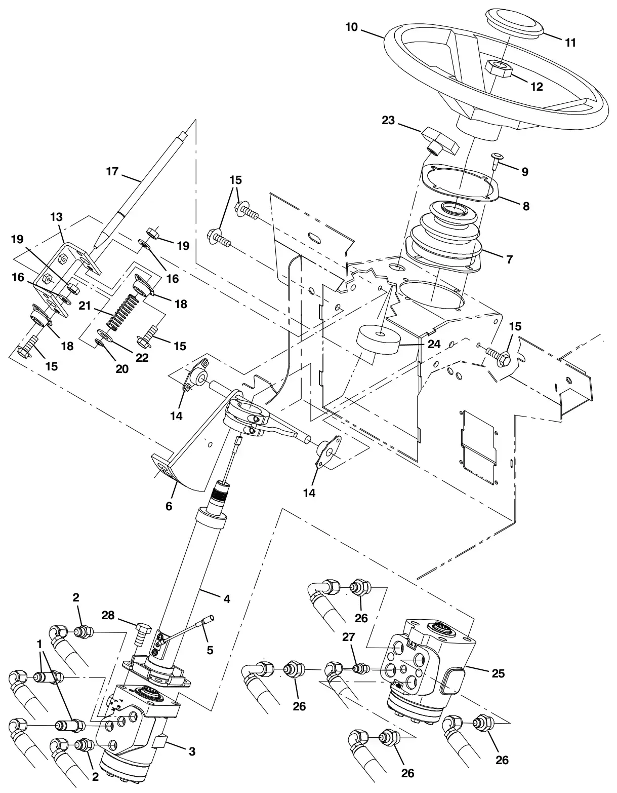 Tennant S30 Diesel steeringgroup drawing, manual page 36