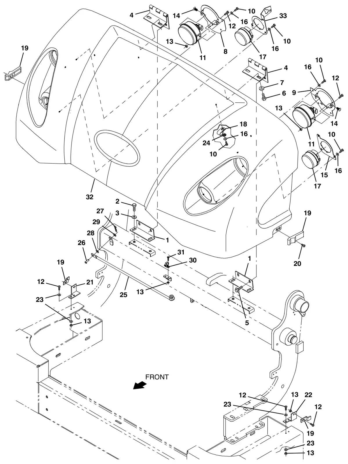 Tennant S30 Diesel hoppercovergroup drawing, manual page 84