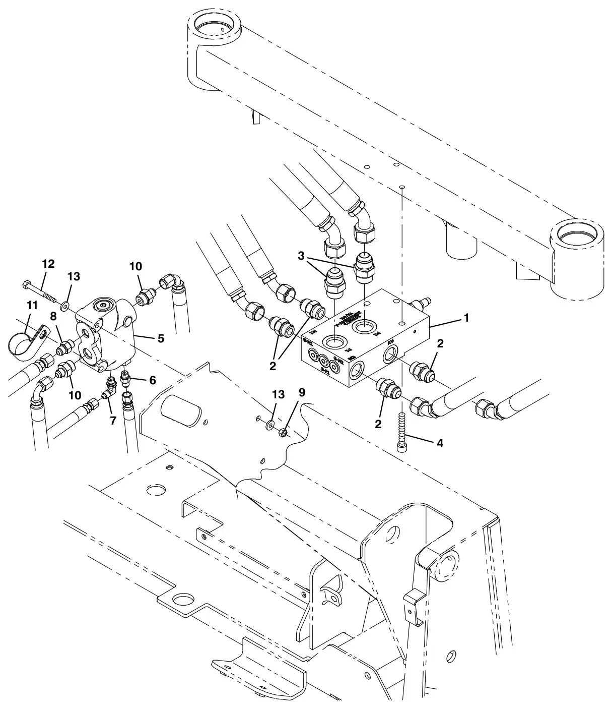 Tennant S30 Diesel hydraulic priority and flow divider valve group, s30 x4 drawing, manual page 132