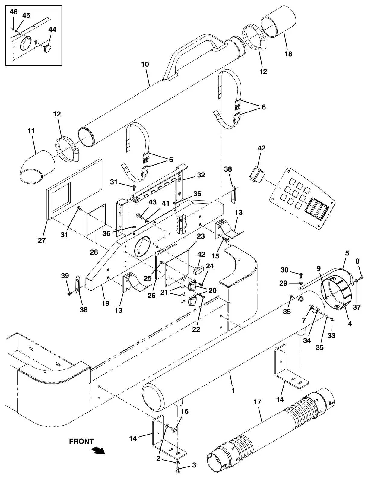 Tennant S30 Diesel vacuum wand kit (option) drawing, manual page 3-8