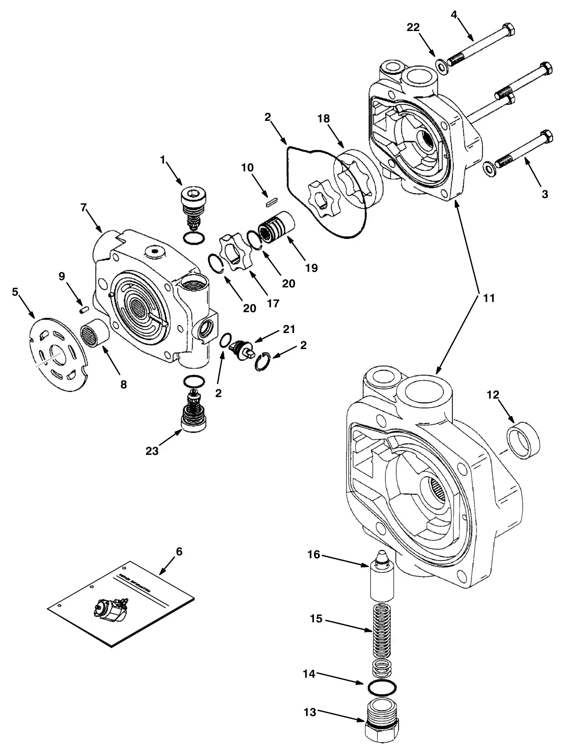 Tennant S30 Diesel hydraulic piston pump breakdown, 1029255 (component breakdown) drawing, manual page 4-16