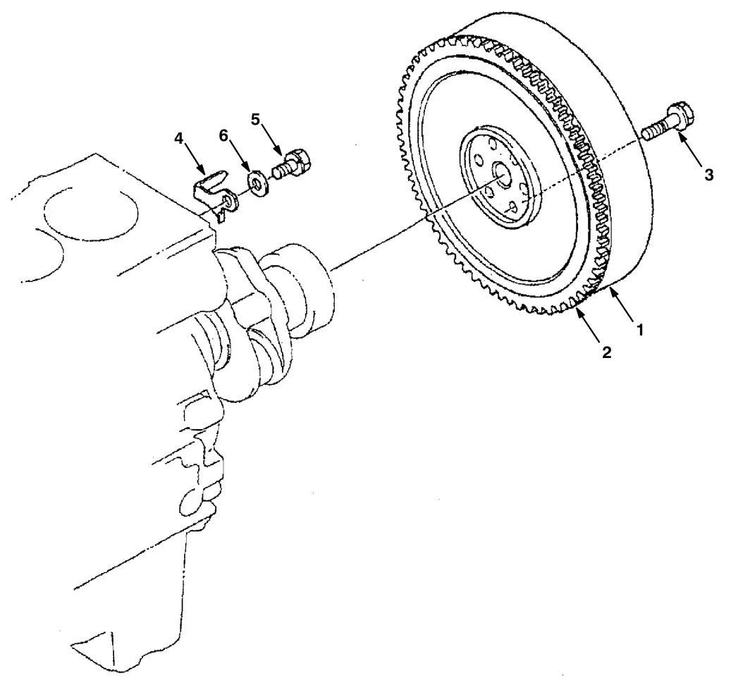Tennant S30 Diesel flywheel group (engine) drawing, manual page 5-18