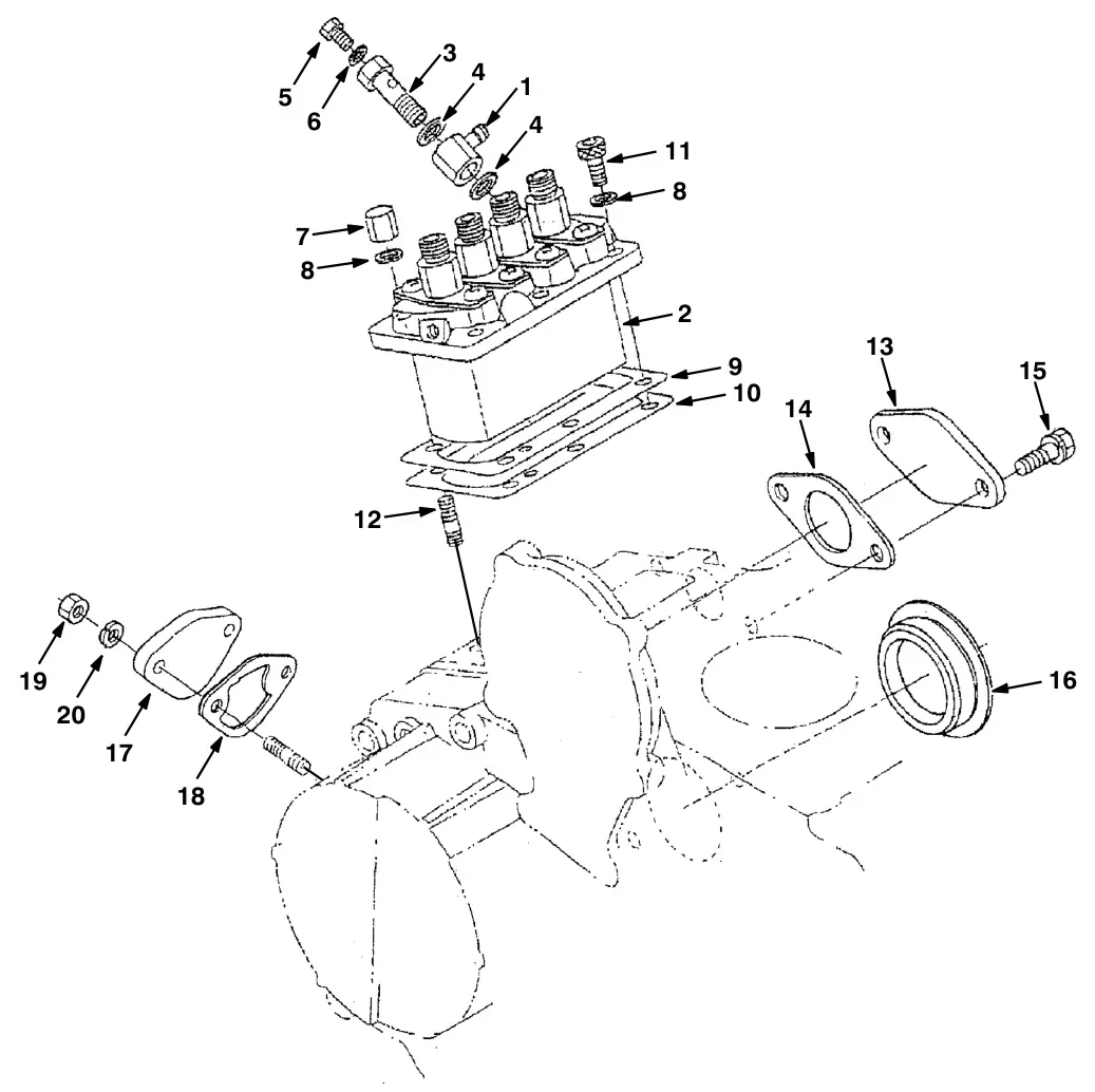 Tennant S30 Diesel injection pump group (engine) drawing, manual page 5-22