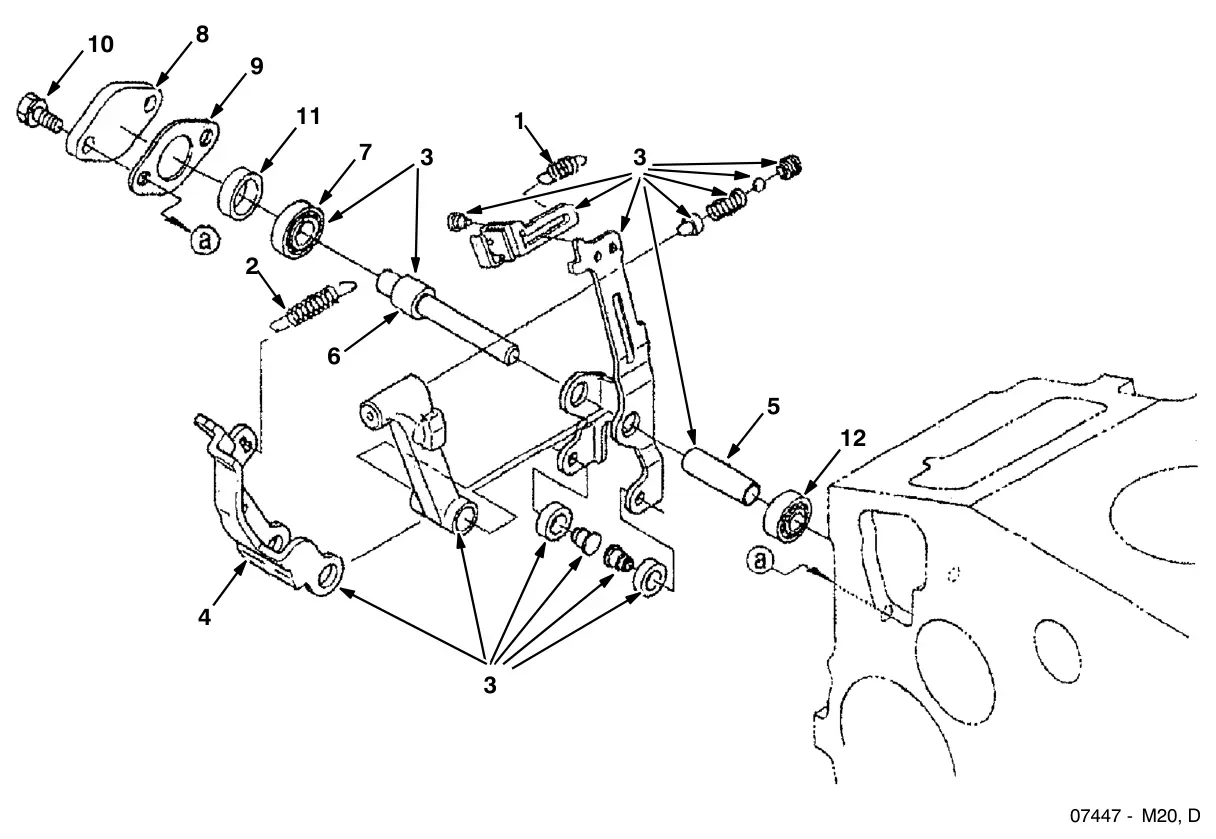 Tennant S30 Diesel governor group (engine) drawing, manual page 5-28