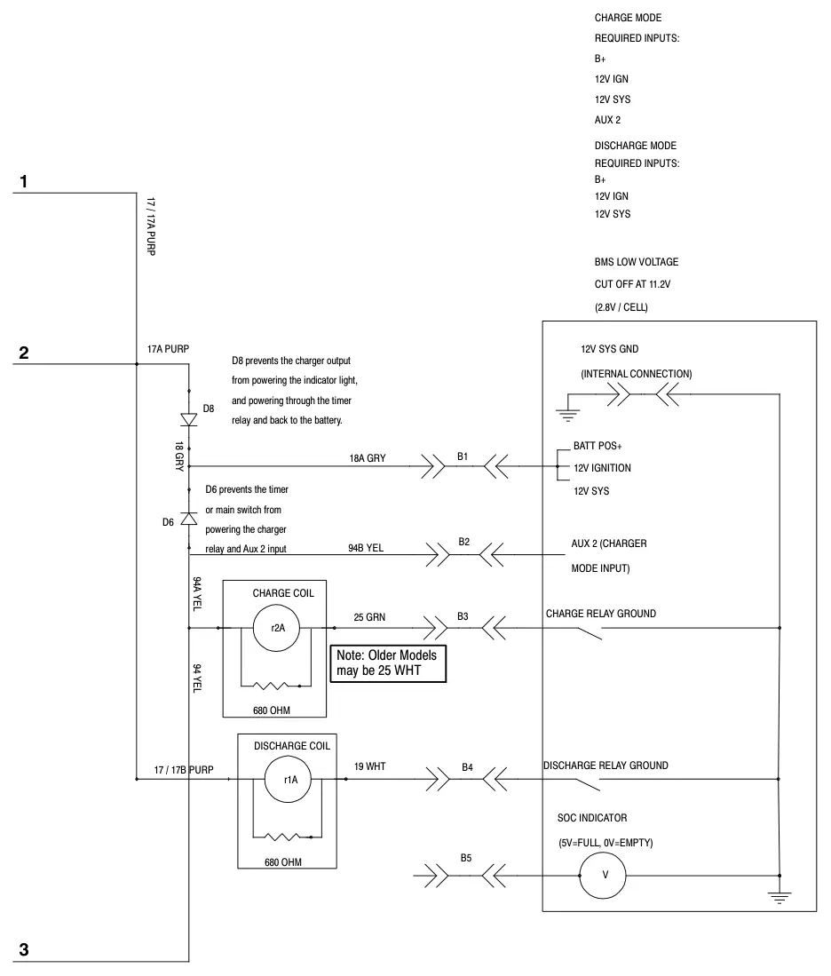 Tennant T1 electrical diagram, bms module attached to the battery (continued) (t1 li battery), manual page 31