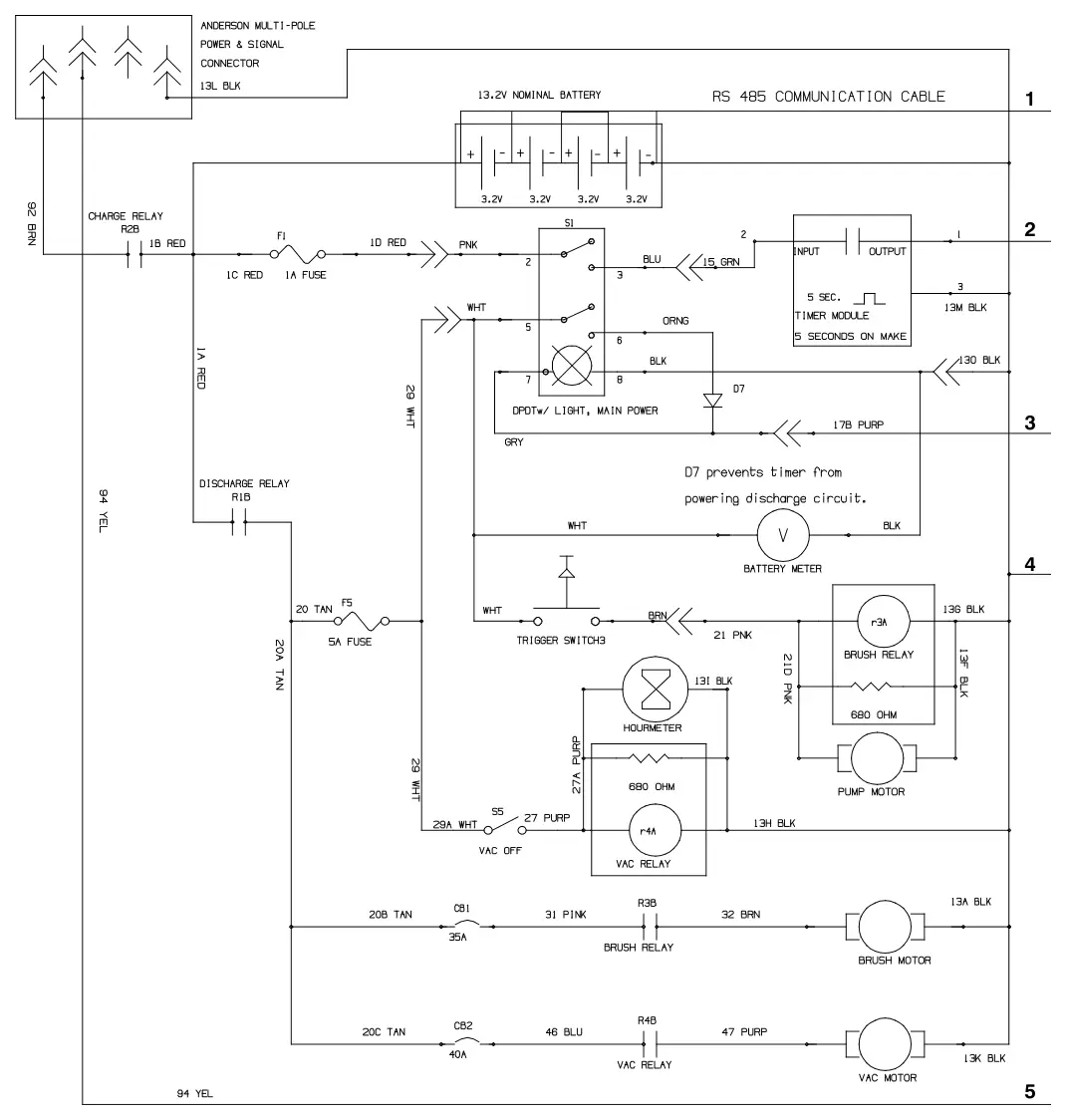 Tennant T1 electrical diagram, separate bms module (t1 li battery), manual page 32