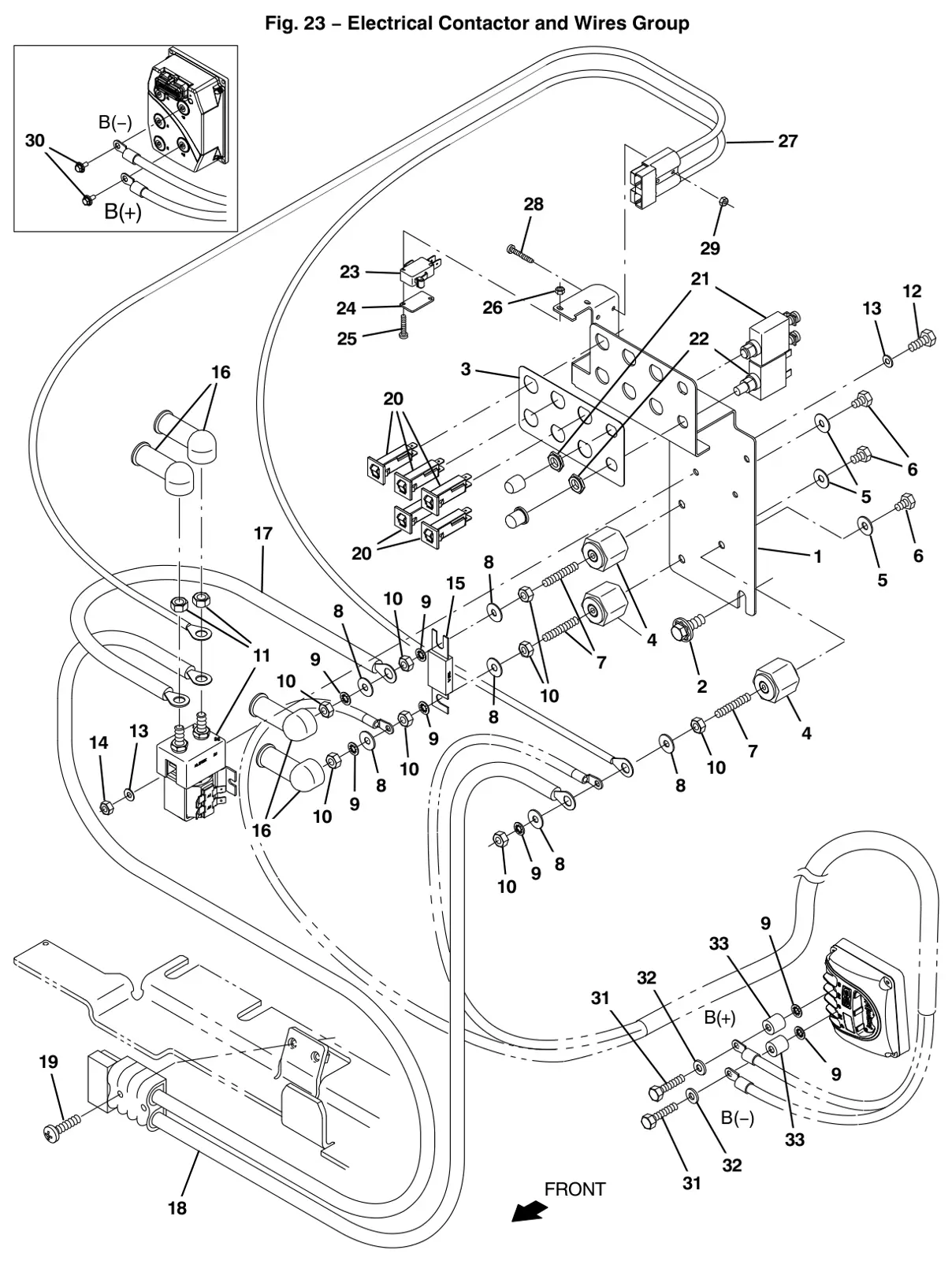 Tennant T12 electrical contactor and wires group drawing, manual page 52