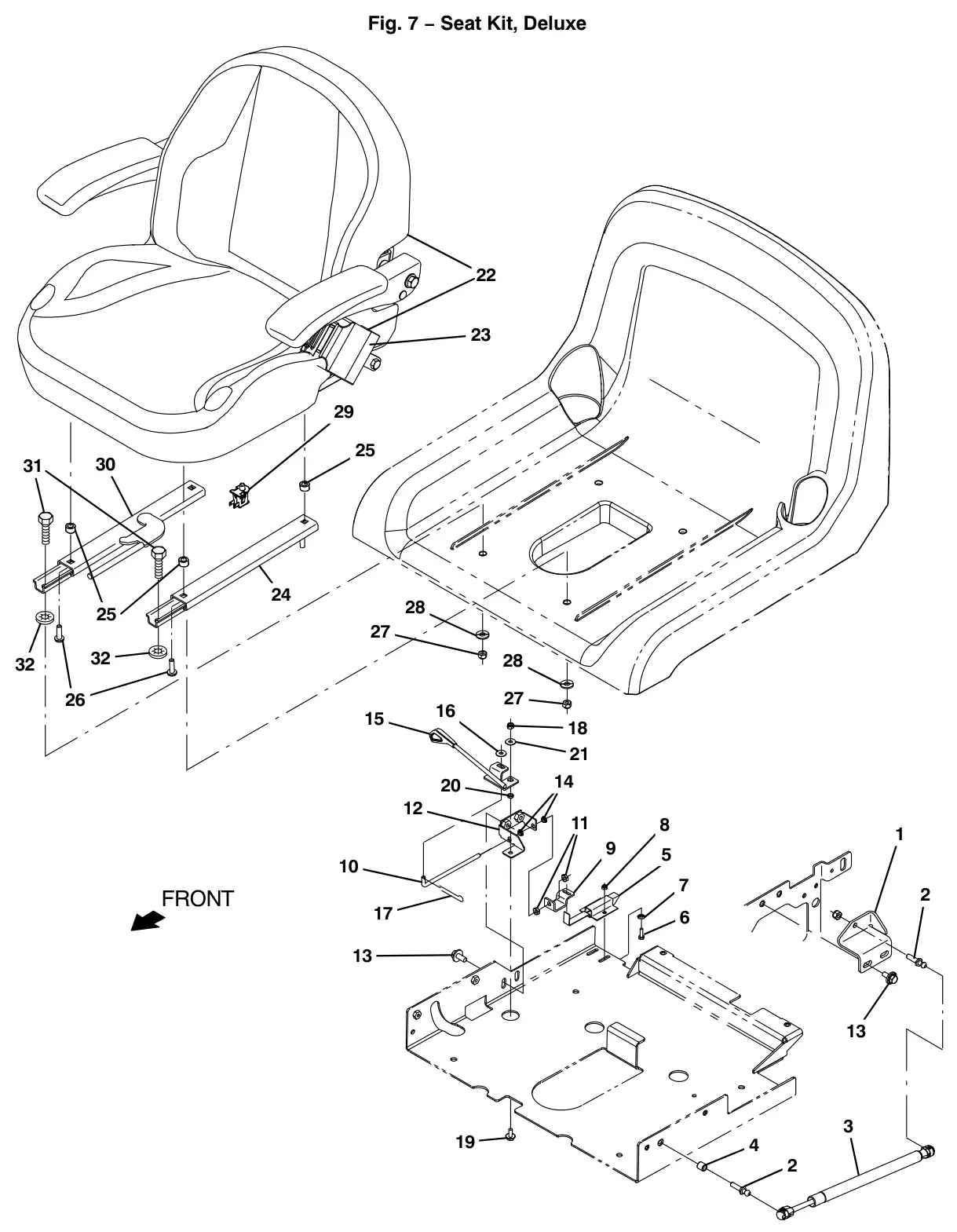 Tennant T12 seat kit, deluxe drawing, manual page 20