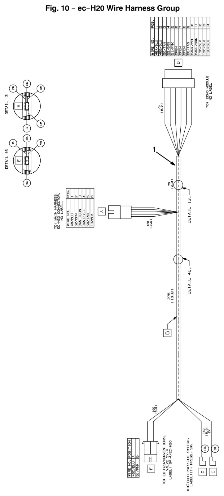 Tennant T12 ec-h20 wire harness group (option) drawing, manual page 78