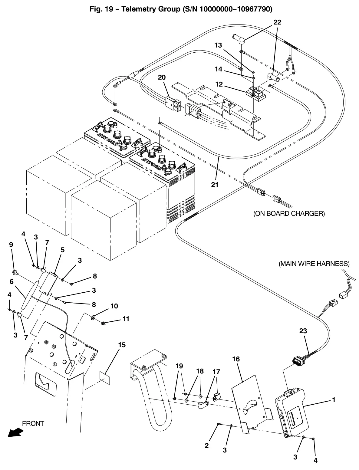 Tennant T12 telemetry group (s/n 10000000-10967790) (option) drawing, manual page 96