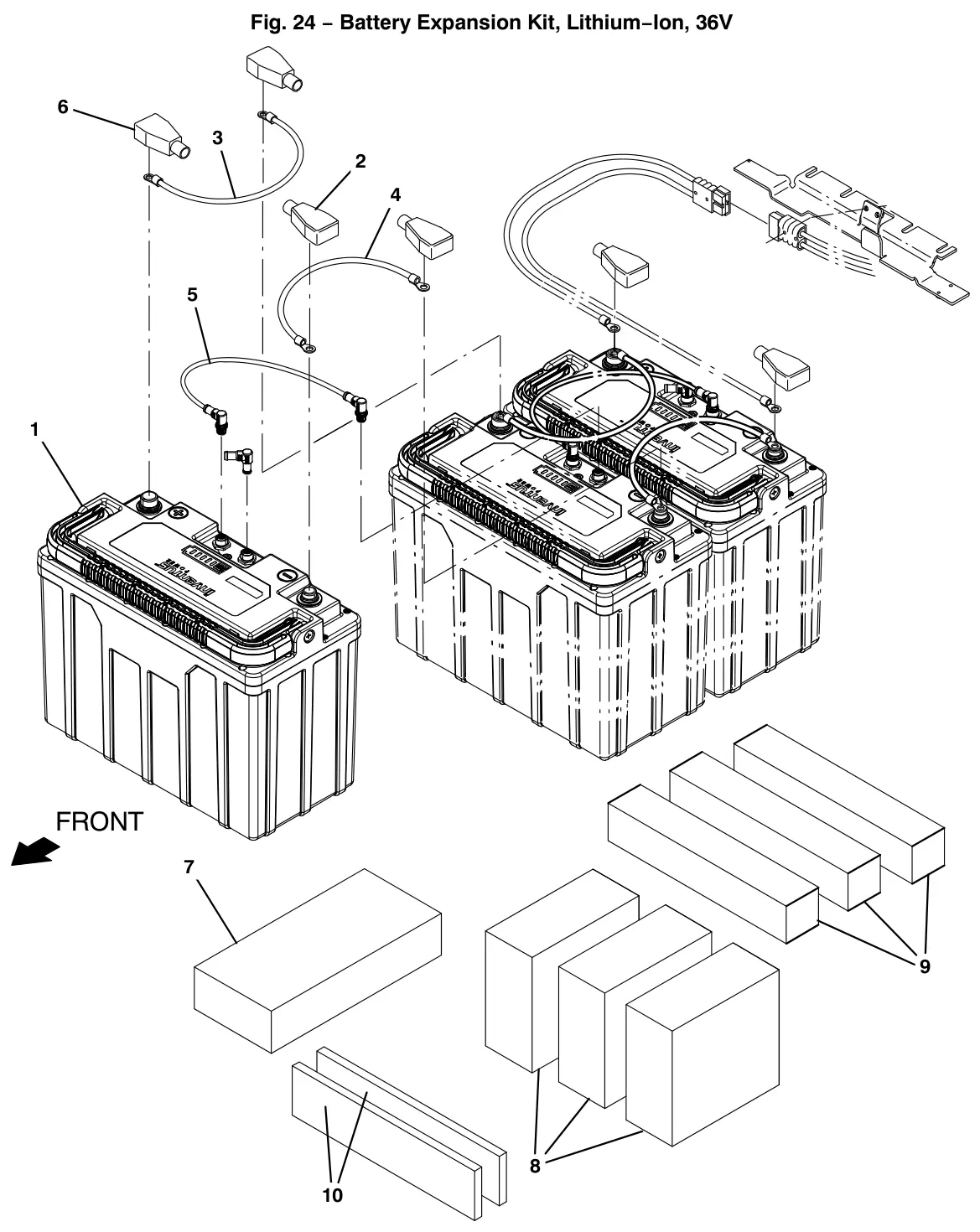 Tennant T12 battery expansion kit, lithium-ion, 36v (option) drawing, manual page 106