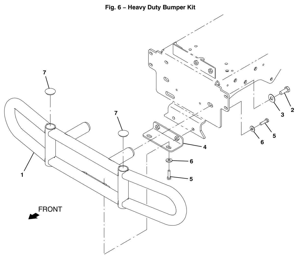 Tennant T12 heavy duty bumper kit (option) drawing, manual page 70