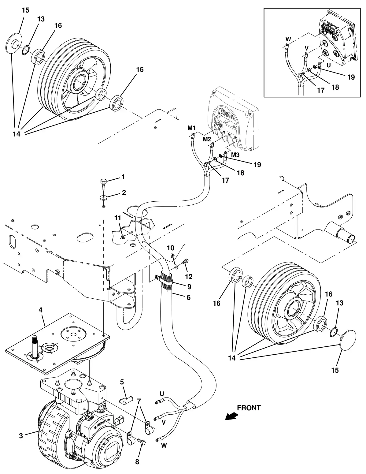Tennant T16 wheels group drawing, manual page 26