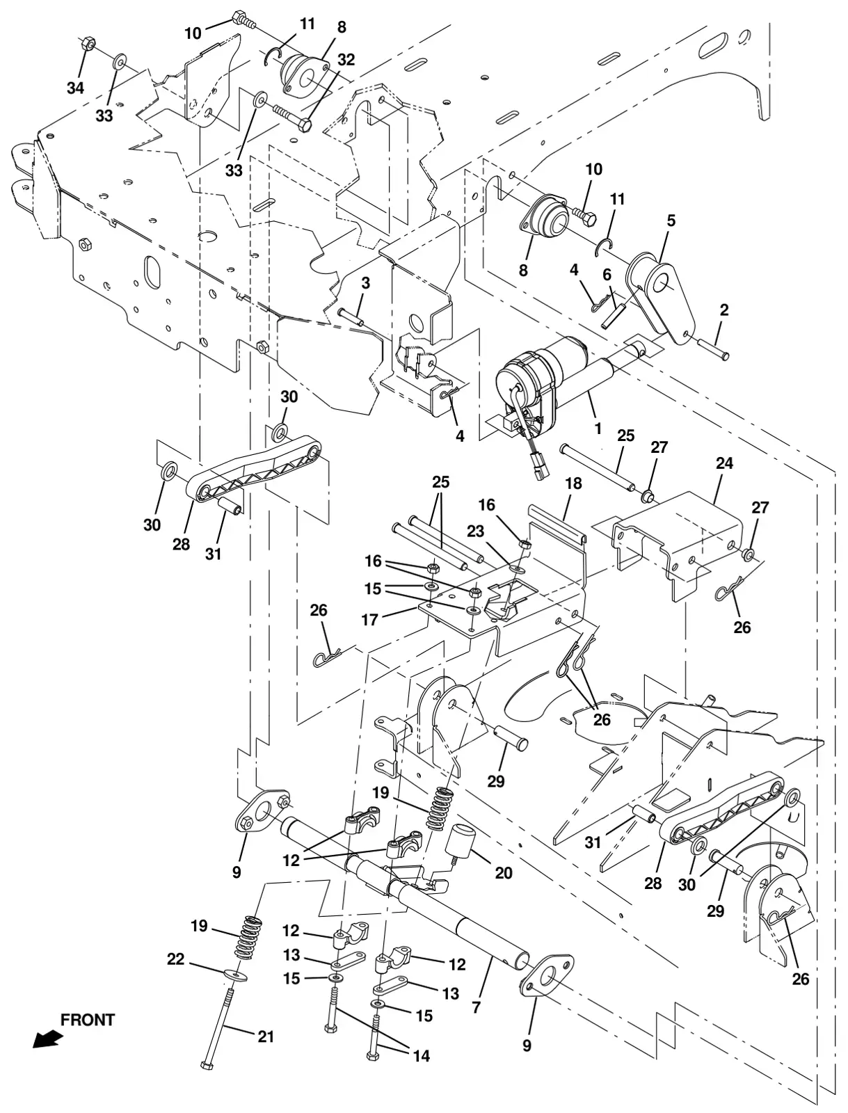 Tennant T16 scrub head lift group drawing, manual page 28