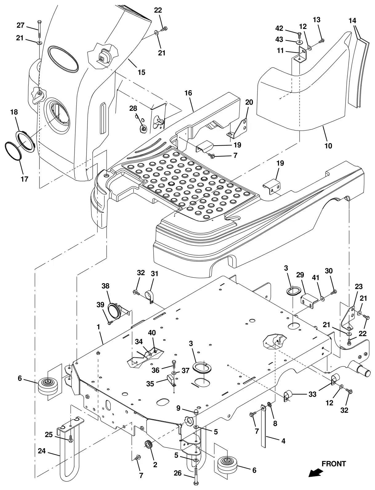 Tennant T16 main frame group drawing, manual page 12