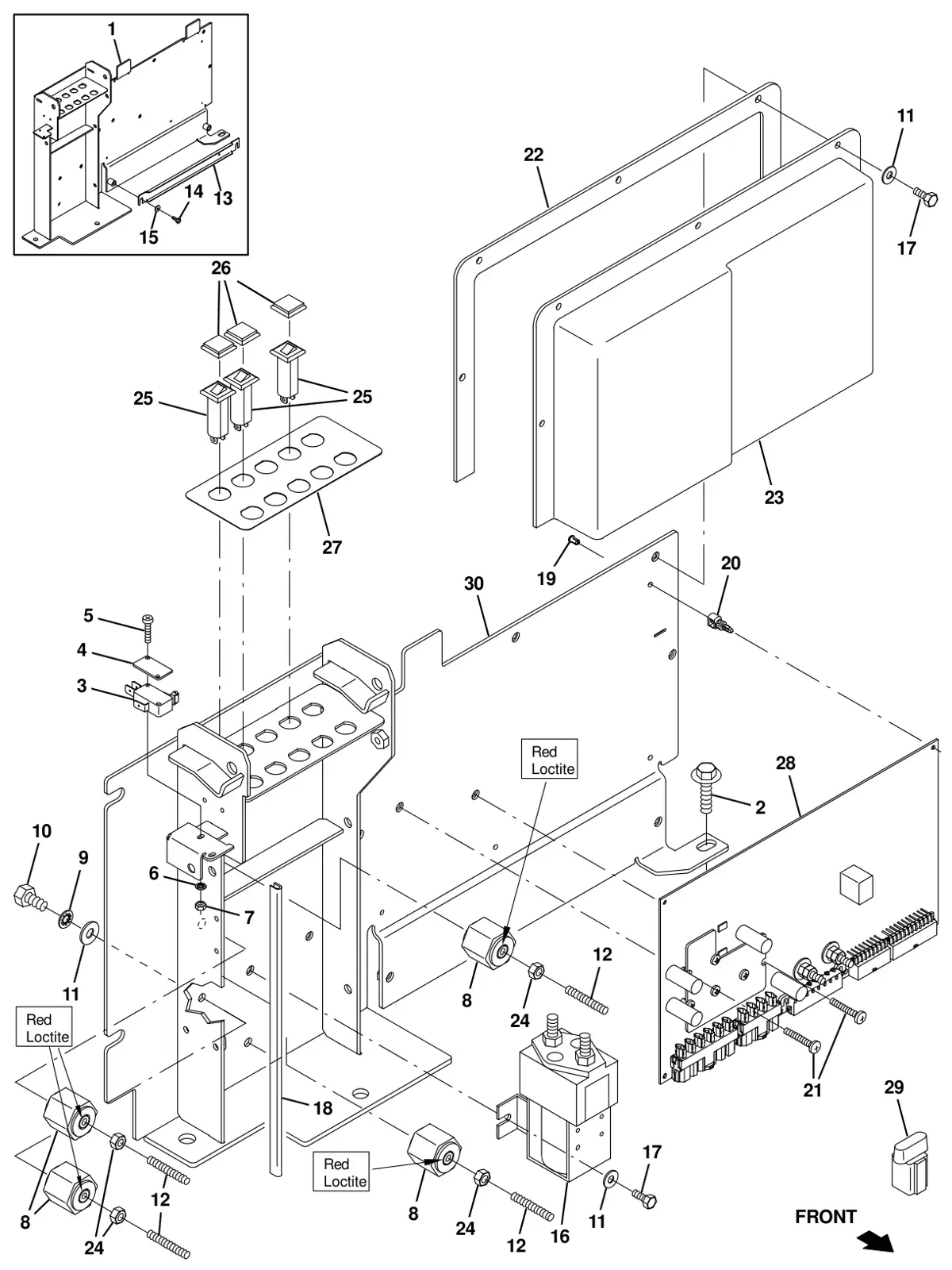 Tennant T16 electrical box group drawing, manual page 20
