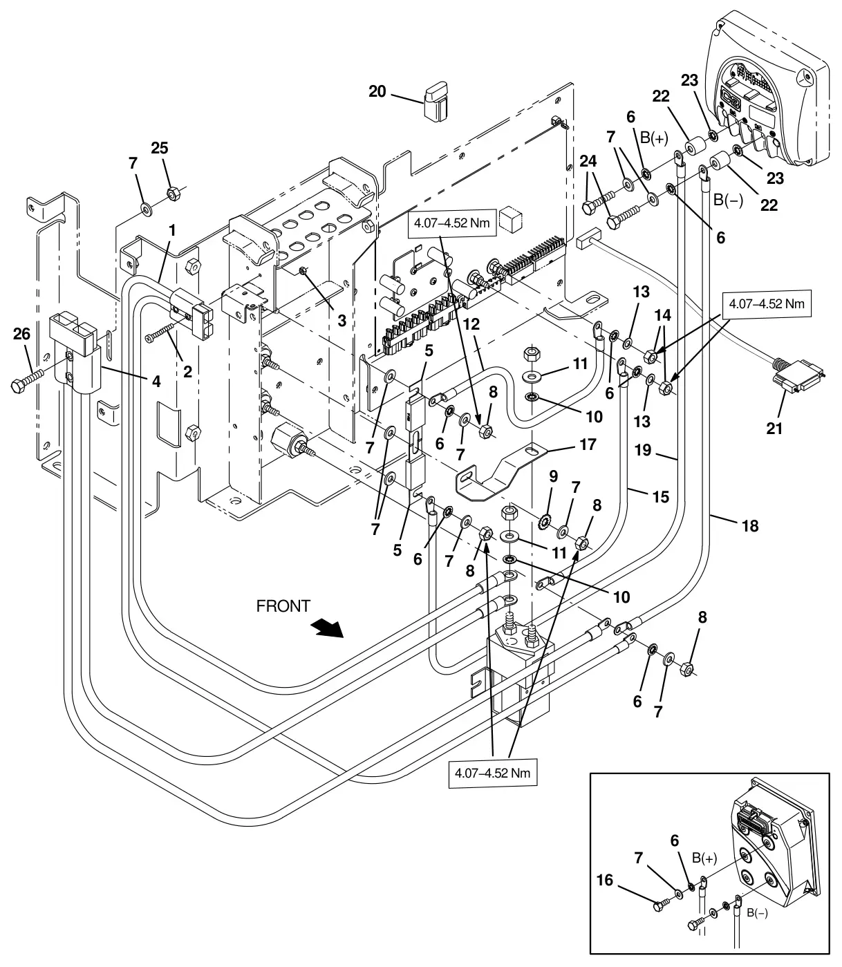 Tennant T16 electrical box wiring group drawing, manual page 22