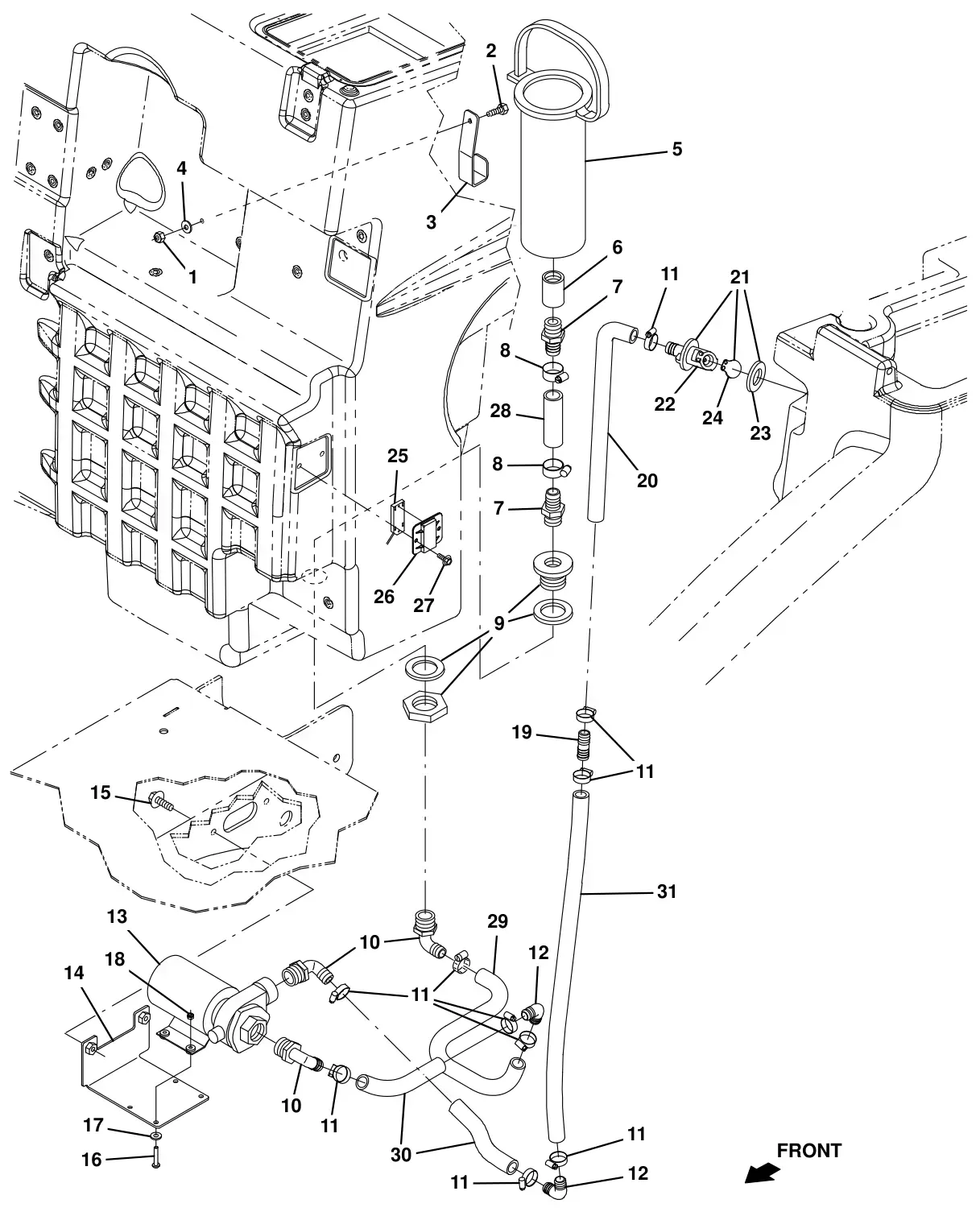 Tennant T16 es pump group (option) drawing, manual page 76