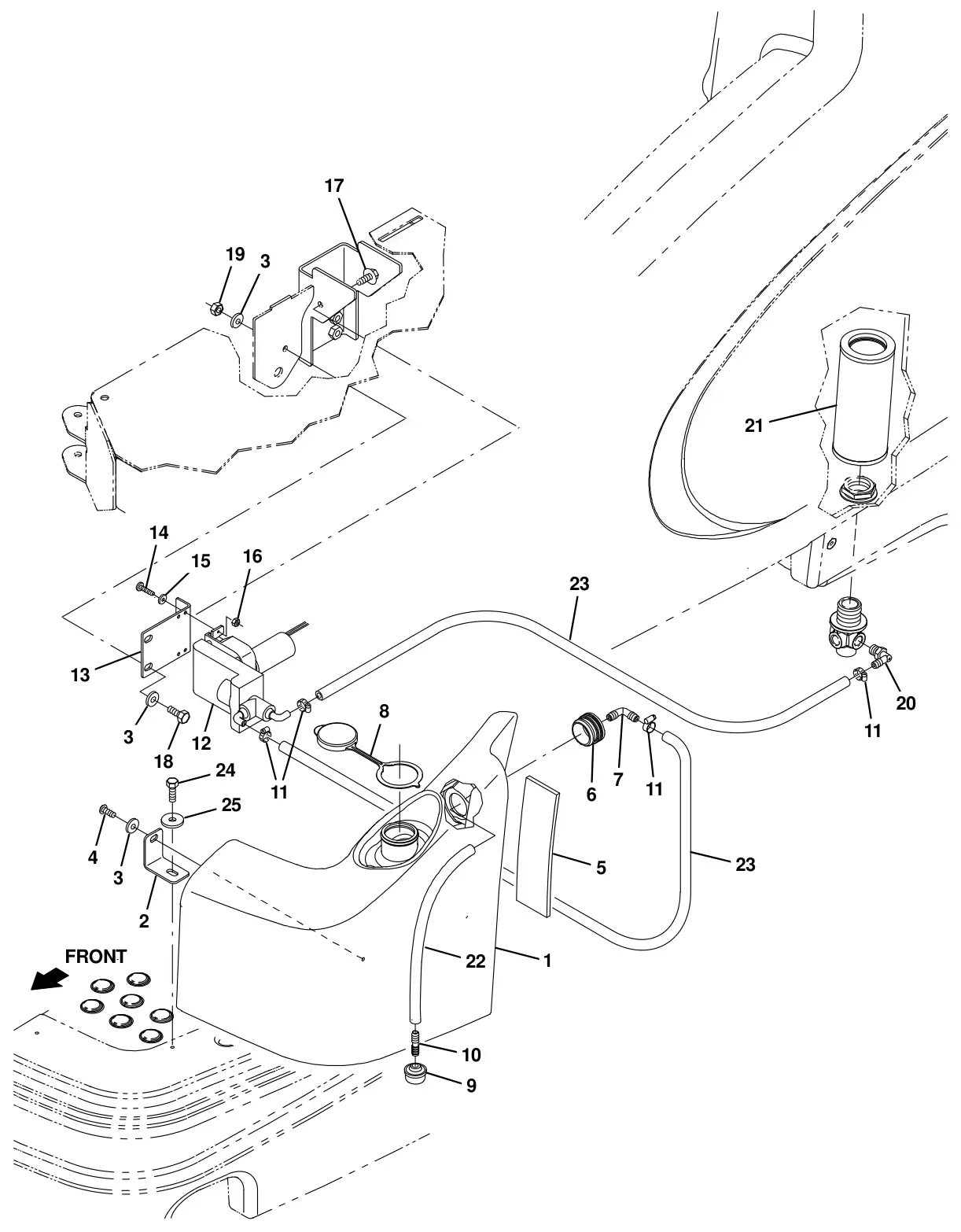 Tennant T16 es tank group (option) drawing, manual page 78