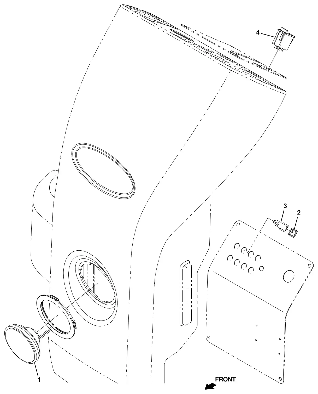 Tennant T16 headlight kit (option) drawing, manual page 58