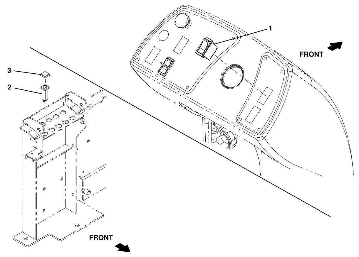 Tennant T16 side brush electrical group (option) drawing, manual page 112