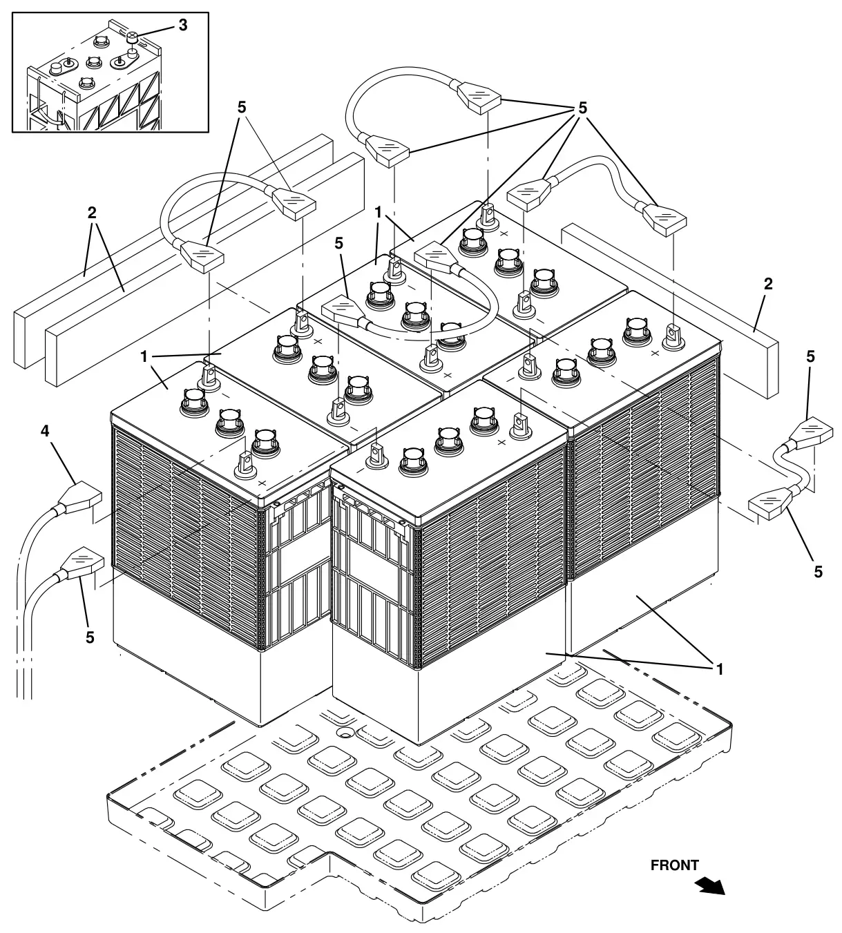 Tennant T16 battery group, 360ah (option) drawing, manual page 118