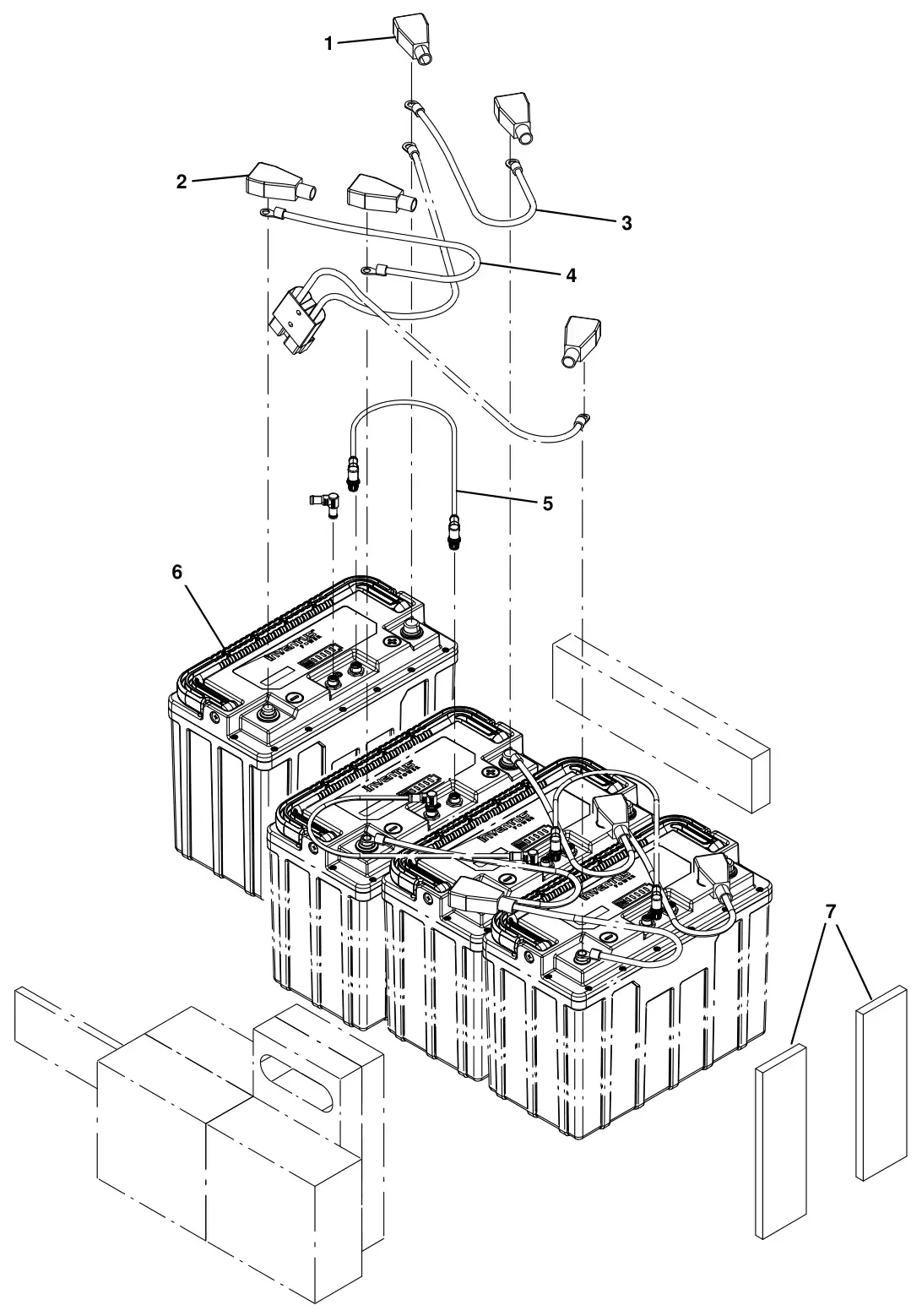 Tennant T16 battery expansion kit, lithium - ion, 36v (option) drawing, manual page 124