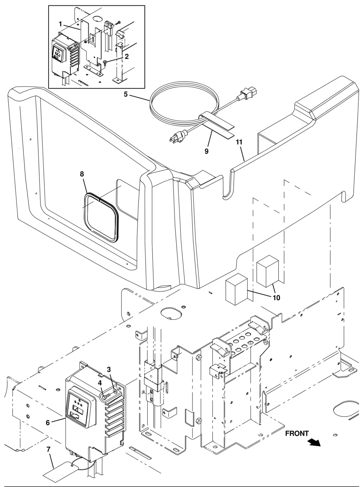 Tennant T16 onboard charger group (option) drawing, manual page 132