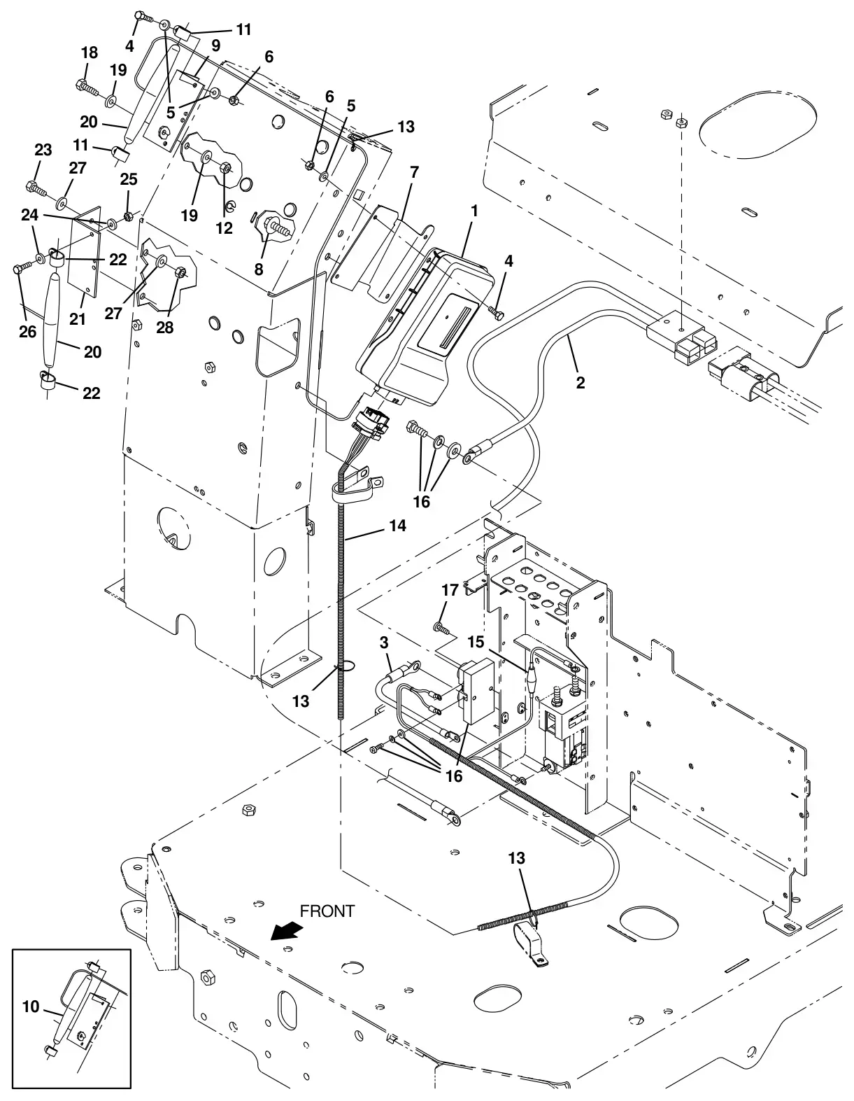 Tennant T16 rollout battery telemetry group (option) drawing, manual page 140