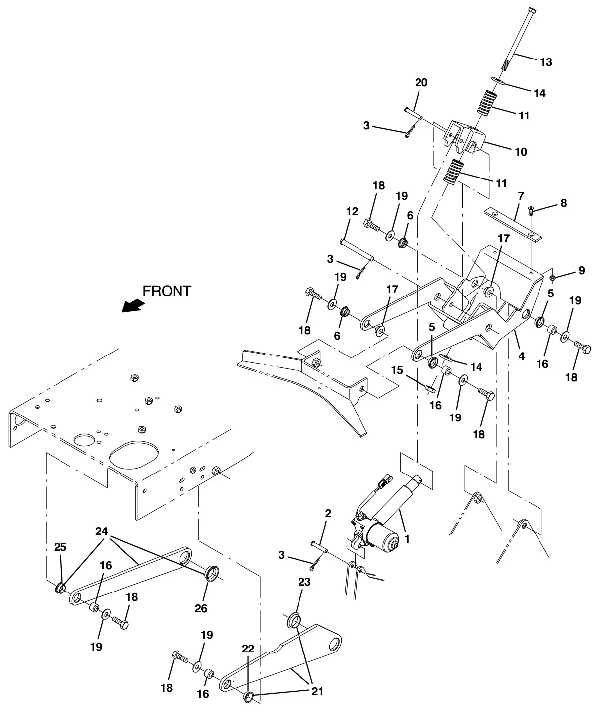 Tennant T17 scrub head lift group drawing, manual page 38