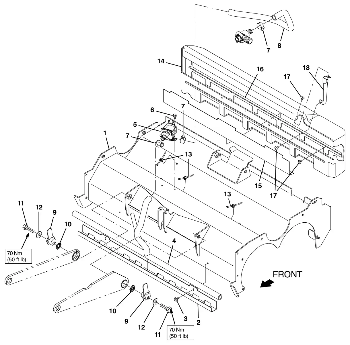 Tennant T17 scrub head frame group, cylindrical drawing, manual page 42