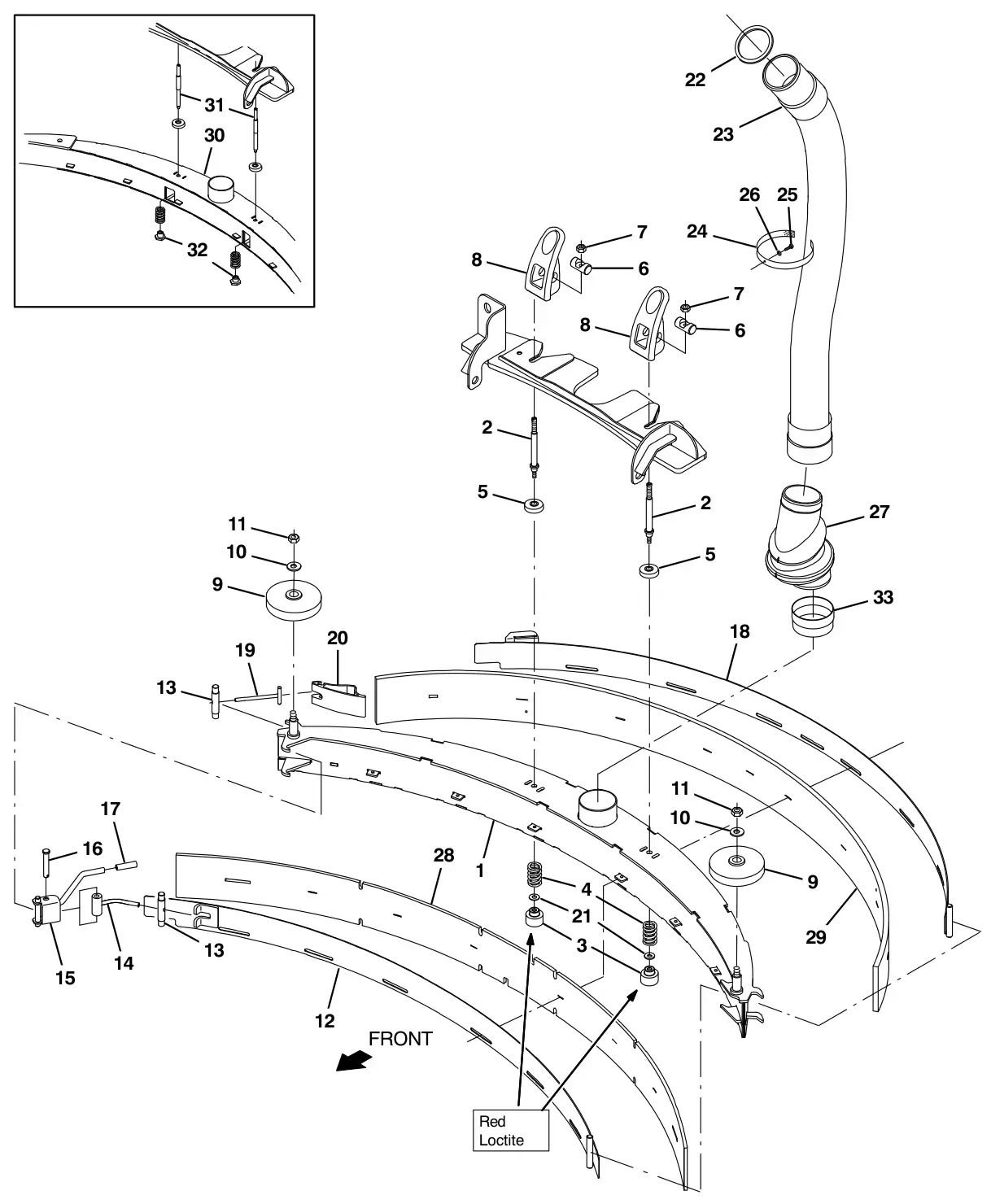 Tennant T17 rear squeegee group drawing, manual page 68